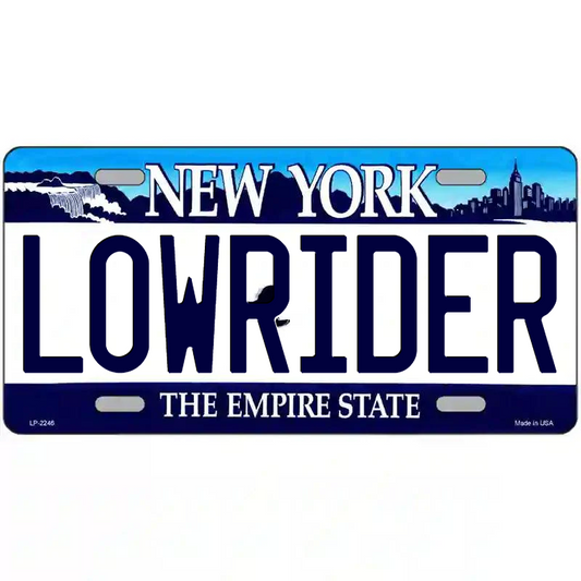 Lowrider New York Blue Metal Sign