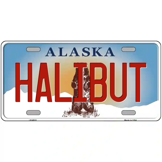 Halibut Alaska Metal Sign