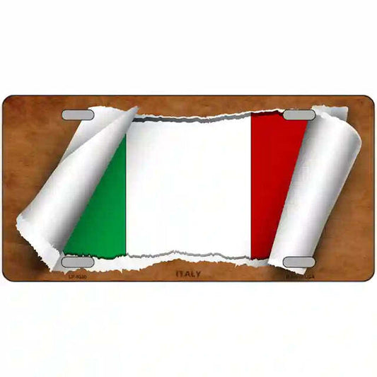 Italy Scroll Flag Metal Sign