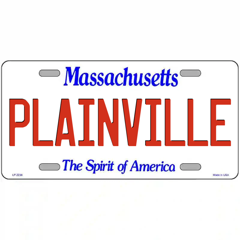 Plainville Massachusetts Metal Sign