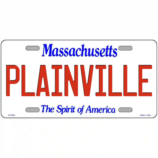 Plainville Massachusetts Metal Sign