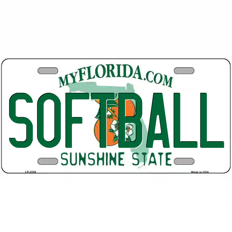 Softball Florida Metal Sign