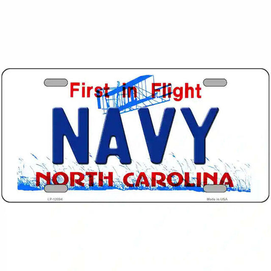 Navy North Carolina Metal Sign
