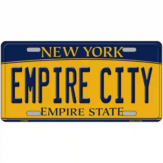 Empire City New York Yellow Metal Sign