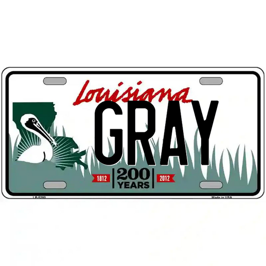 Gray Louisian Metal Sign