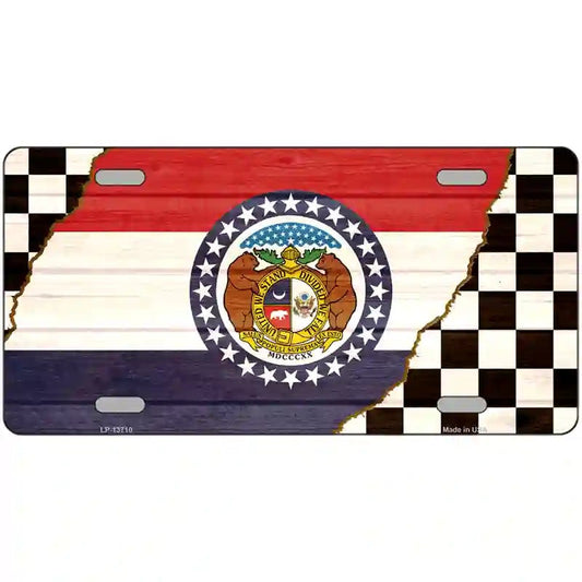 Missouri Racing Flag Novelty Metal sign