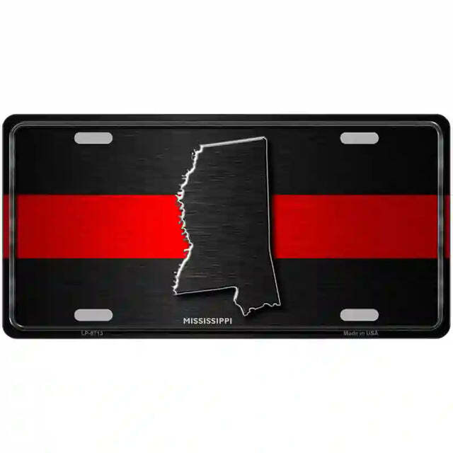 Mississippi Thin Red Line Metal Sign