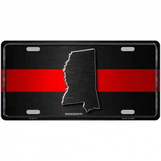 Mississippi Thin Red Line Metal Sign
