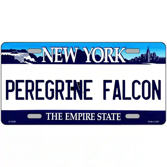 Peregrine Falcon New York Blue Metal Sign