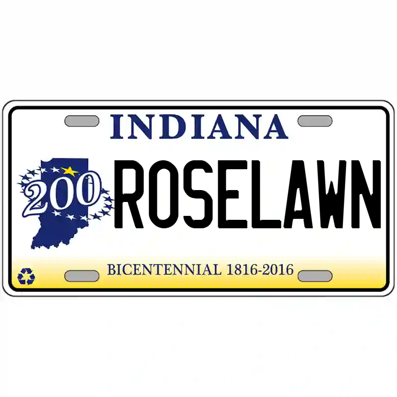 Roselawn Indiana Bicentennial Metal Sign