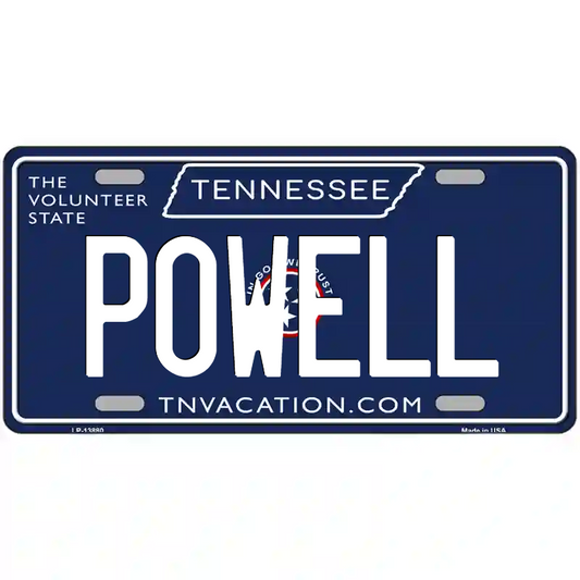 Powell Tennessee Blue Metal Sign
