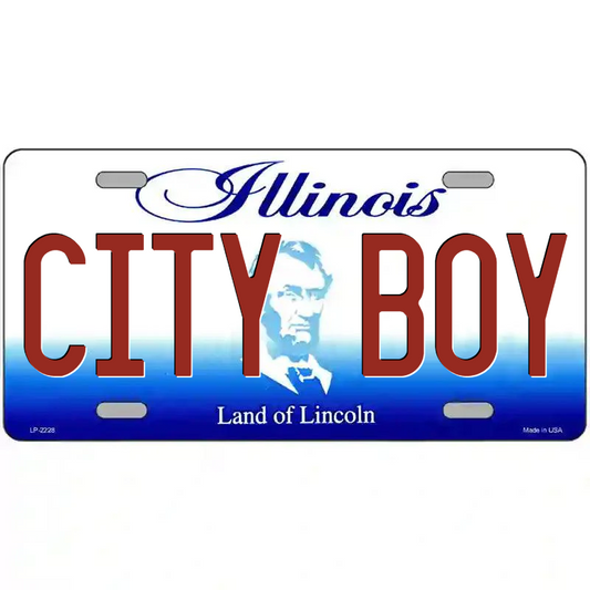 City Boy Illinois Metal Sign