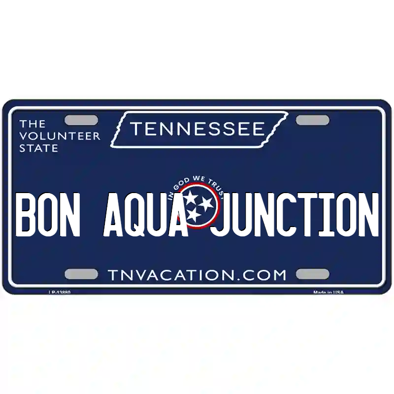 Bon Aqua Junction Tennessee Blue Metal Sign