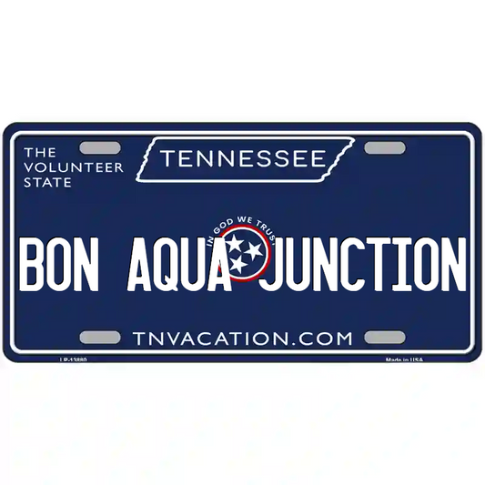 Bon Aqua Junction Tennessee Blue Metal Sign
