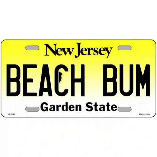 Beach Bum New Jersey Metal Sign
