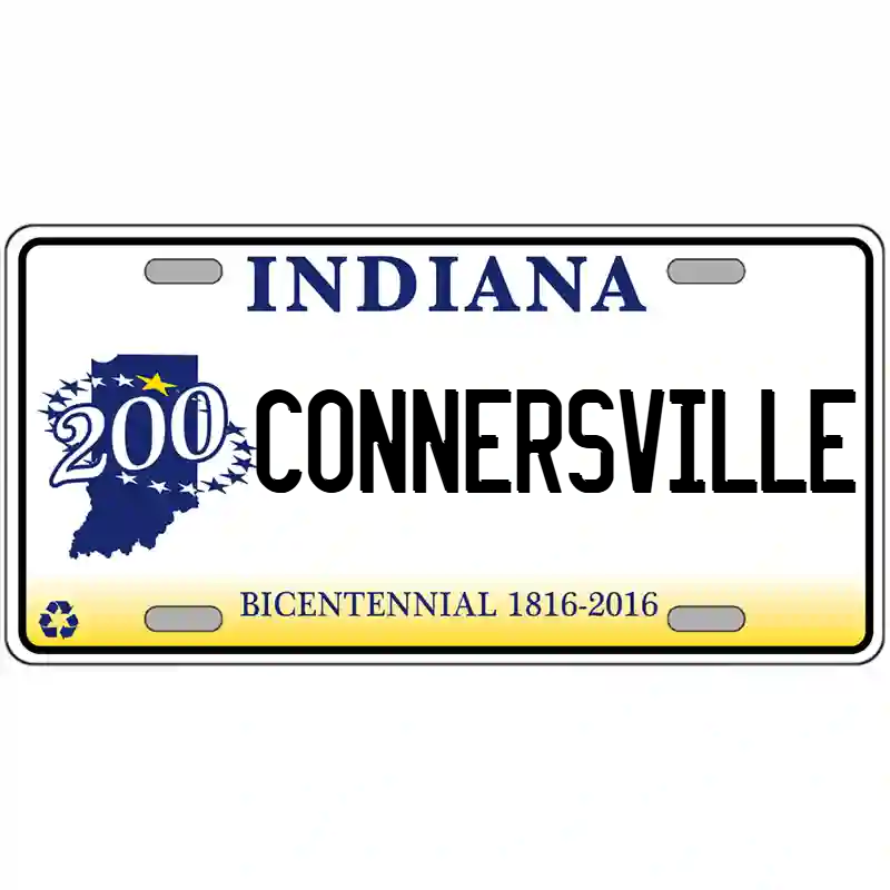 Connersville Indiana Bicentennial Metal Sign