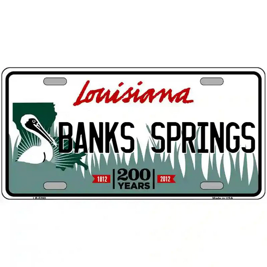 Banks Springs Louisiana Metal Sign