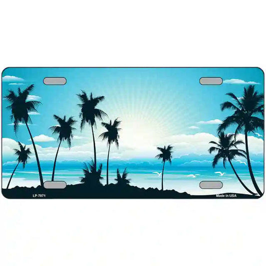 Sunset Blue Metal Sign