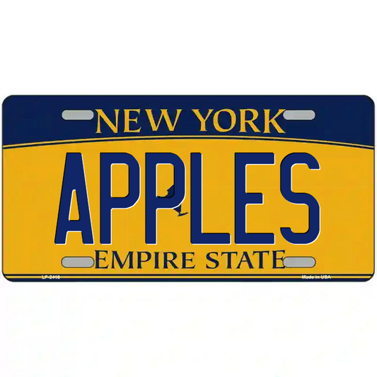 Apples New York Yelllow Metal Sign