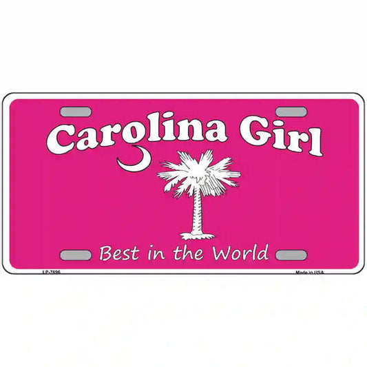 Carolina Girl Pink South Carolina Palmetto Tree Metal Sign