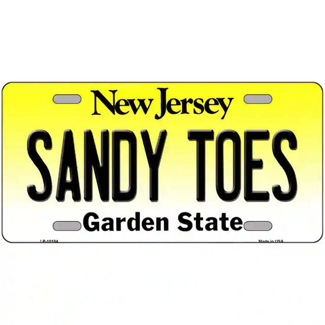 Sandy Toes New Jersey Metal Sign