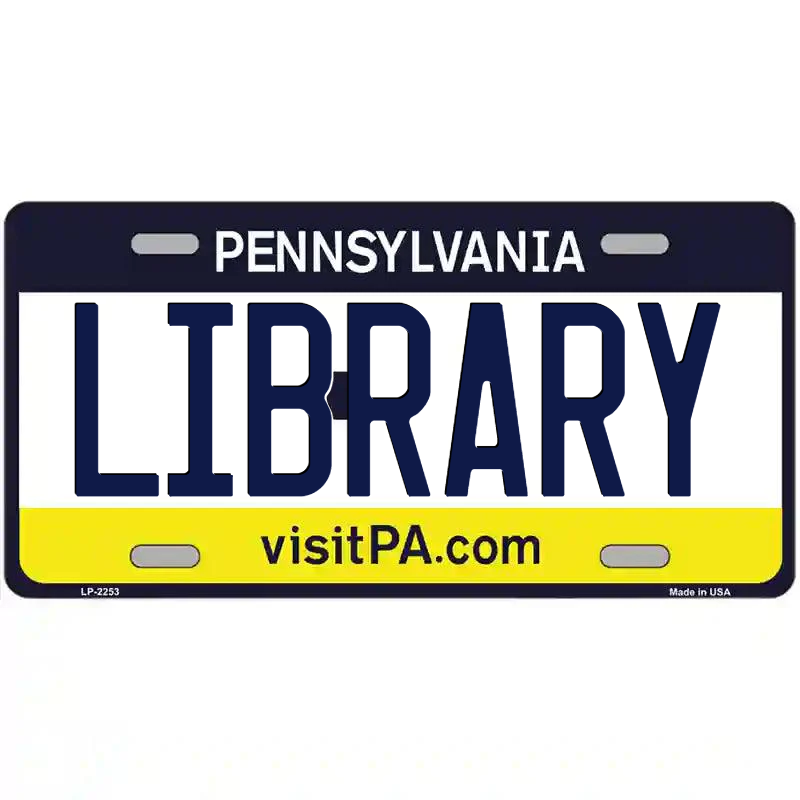 Library Pennsylvania Metal Sign