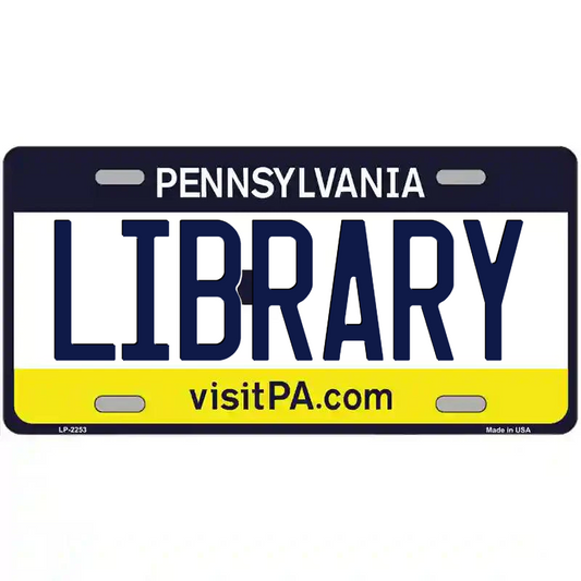 Library Pennsylvania Metal Sign