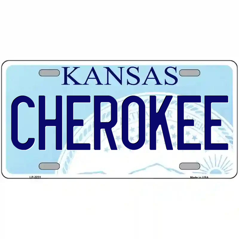 Cherokee Kansas Metal Sign