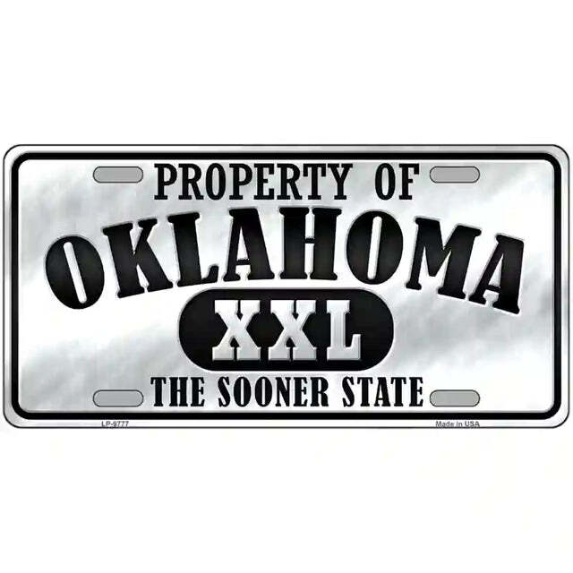 Property of Oklahoma The Sooner State Metal Sign