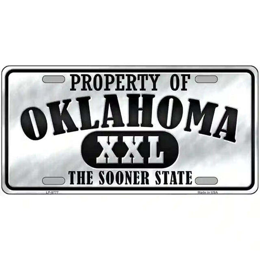 Property of Oklahoma The Sooner State Metal Sign