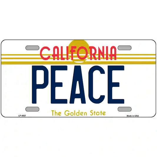 Peace California Metal Sign