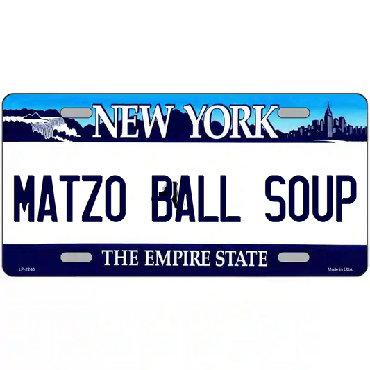 Matzo Ball Soup New York Blue Metal Sign