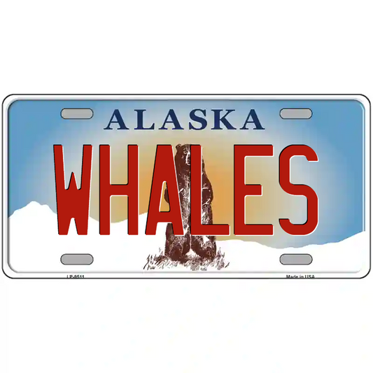 Whales Alaska Metal Sign