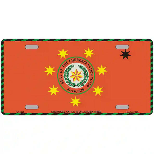 Cherokee Nation Flag Metal Sign