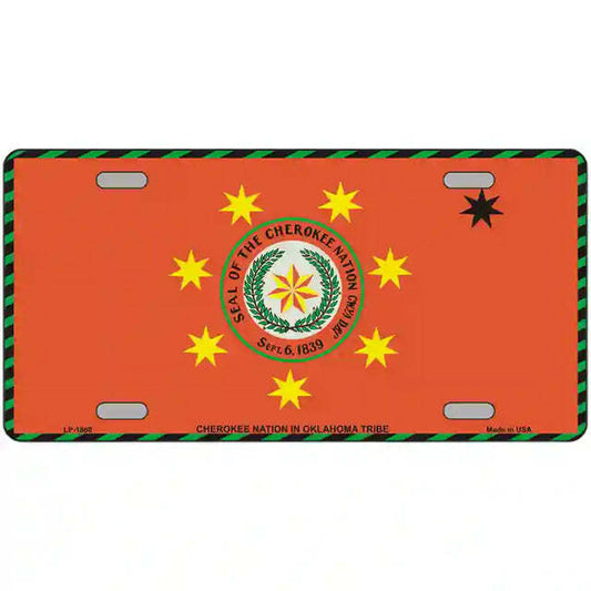 Cherokee Nation Flag Metal Sign