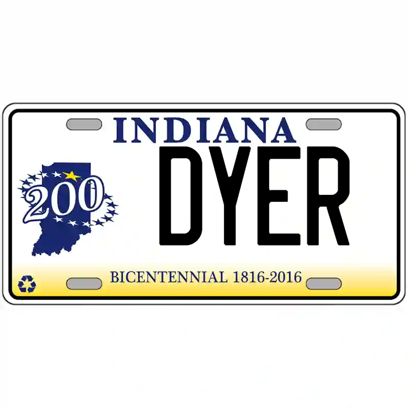 Dyer Indiana Bicentennial Metal Sign