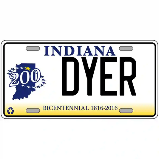 Dyer Indiana Bicentennial Metal Sign