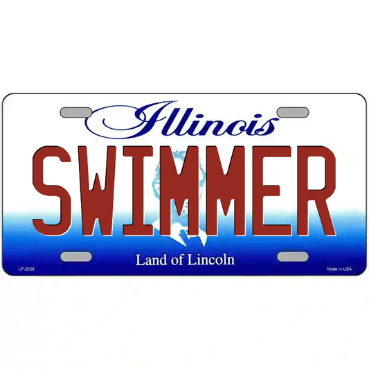 Swimmer Illinois Metal Sign
