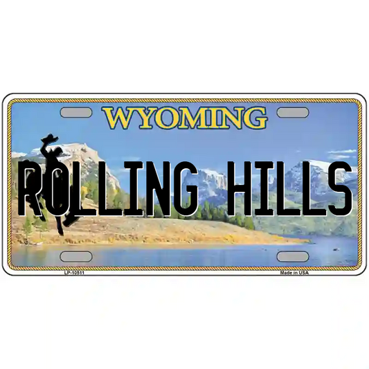 Rolling Hills Wyoming Metal Sign