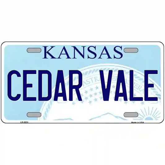 Cedar Vale Kansas Metal Sign