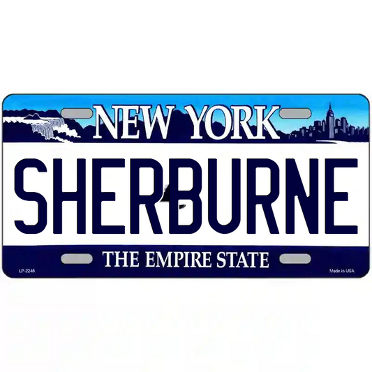Sherburne New York Blue Metal Sign