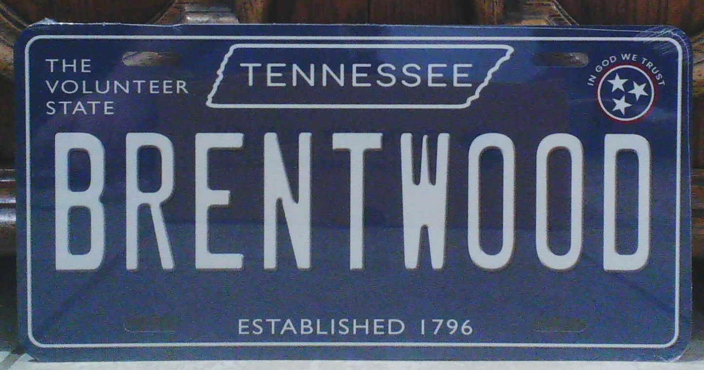 Brentwood Tennessee Blue Metal Sign