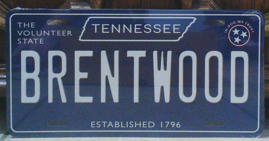 Brentwood Tennessee Blue Metal Sign