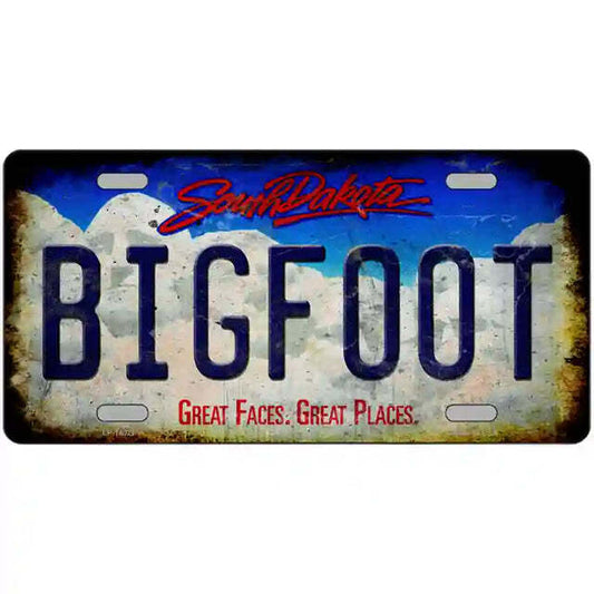 South Dakota Rusty Look Bigfoot Metal Sign