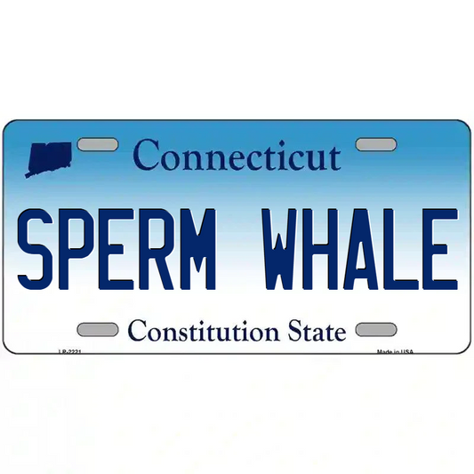 Sperm Whale Connecticut Metal Sign