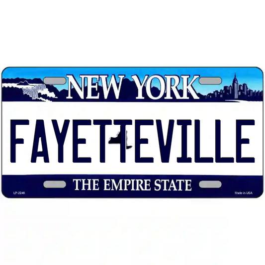 Fayetteville New York Blue Metal Sign