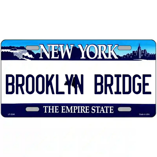 Brooklyn Bridge New York Blue Metal Sign