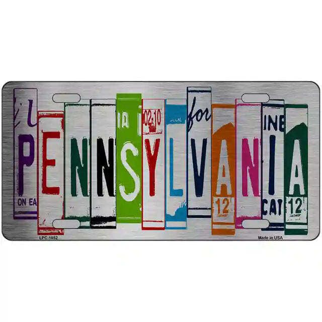 Pennsylvania License Plate Art Metal Sign