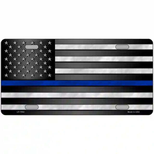 American Flag Thin Blue Line Flag Metal Sign