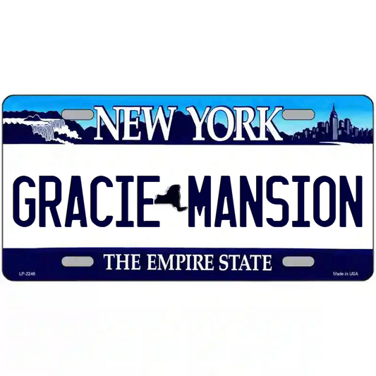 Gracie Mansion New York Blue Metal Sign